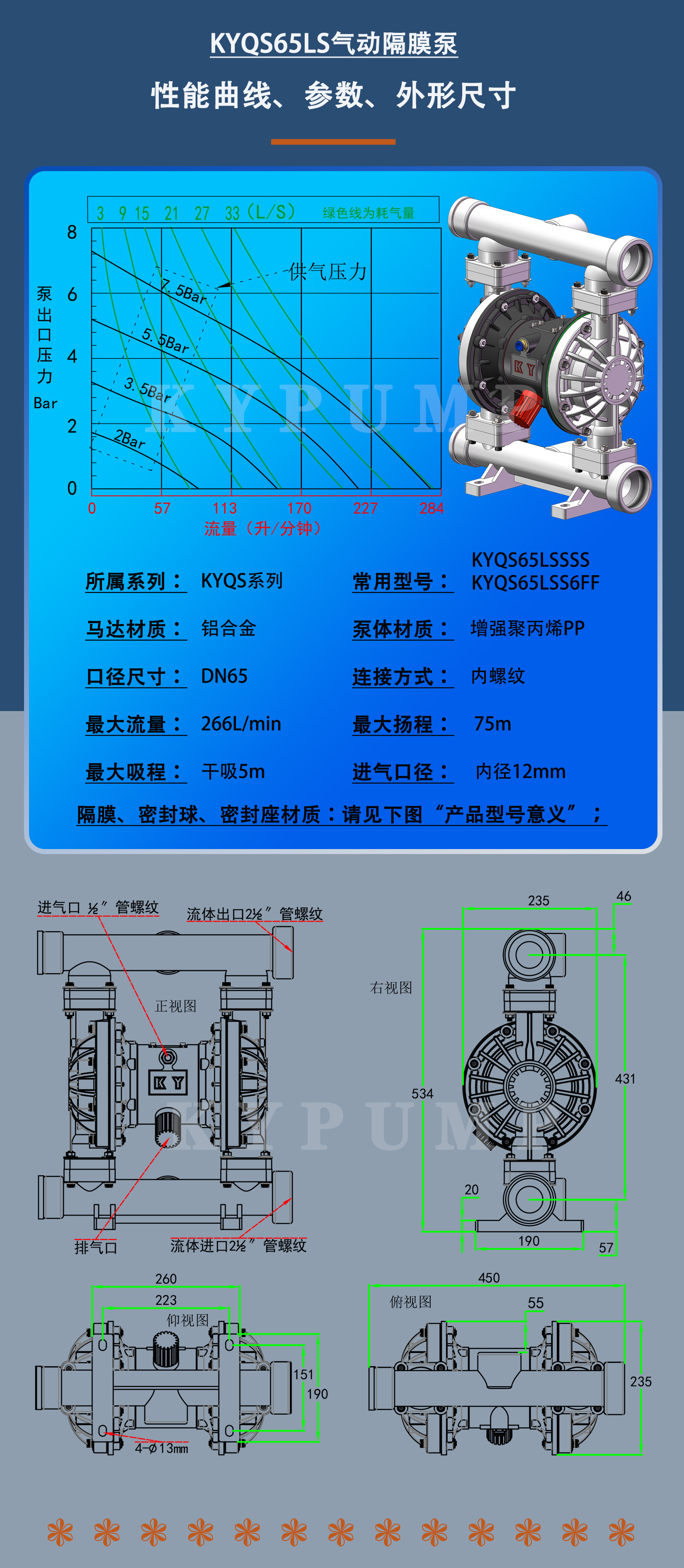 KYQS65LS泵詳細參數(shù)